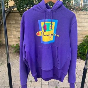 Color blocked Champion Men's Purple Hoodie
